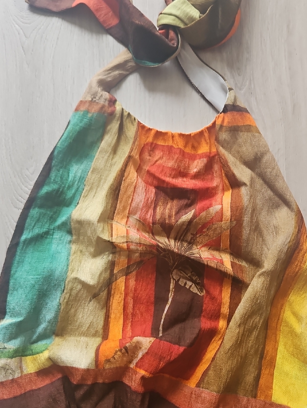 Zara Tropical Print Halter Midi Dress in Multi Colors - Picture 4 of 4